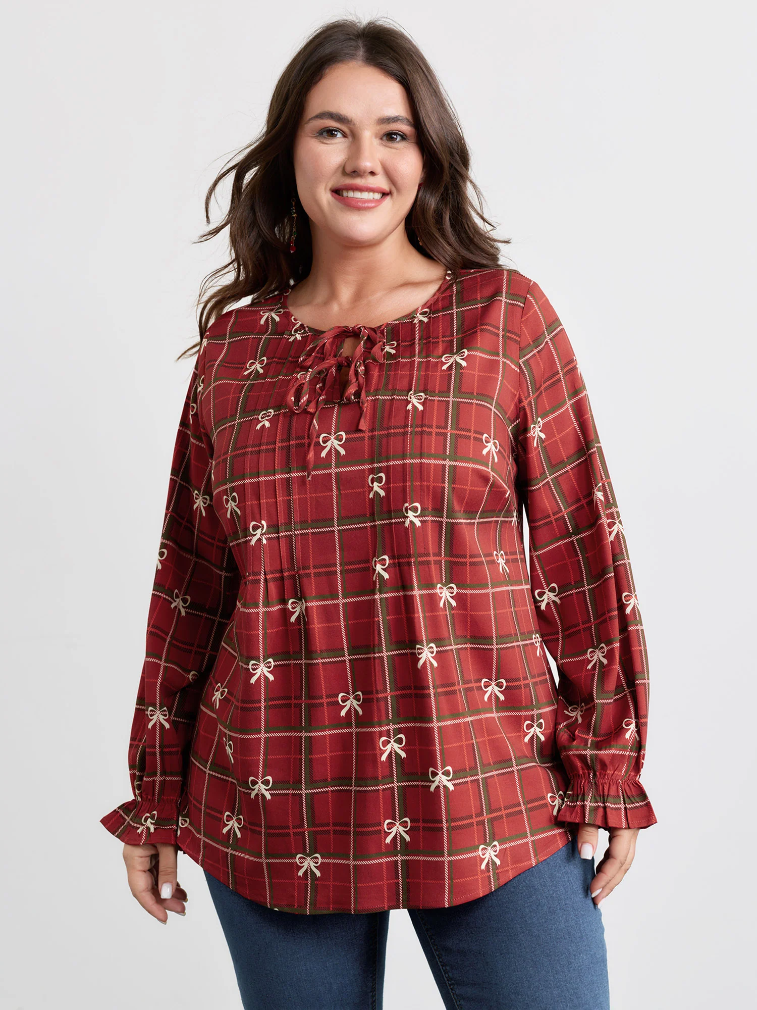 Holidays Unwrapped Neck-Tie Blouse