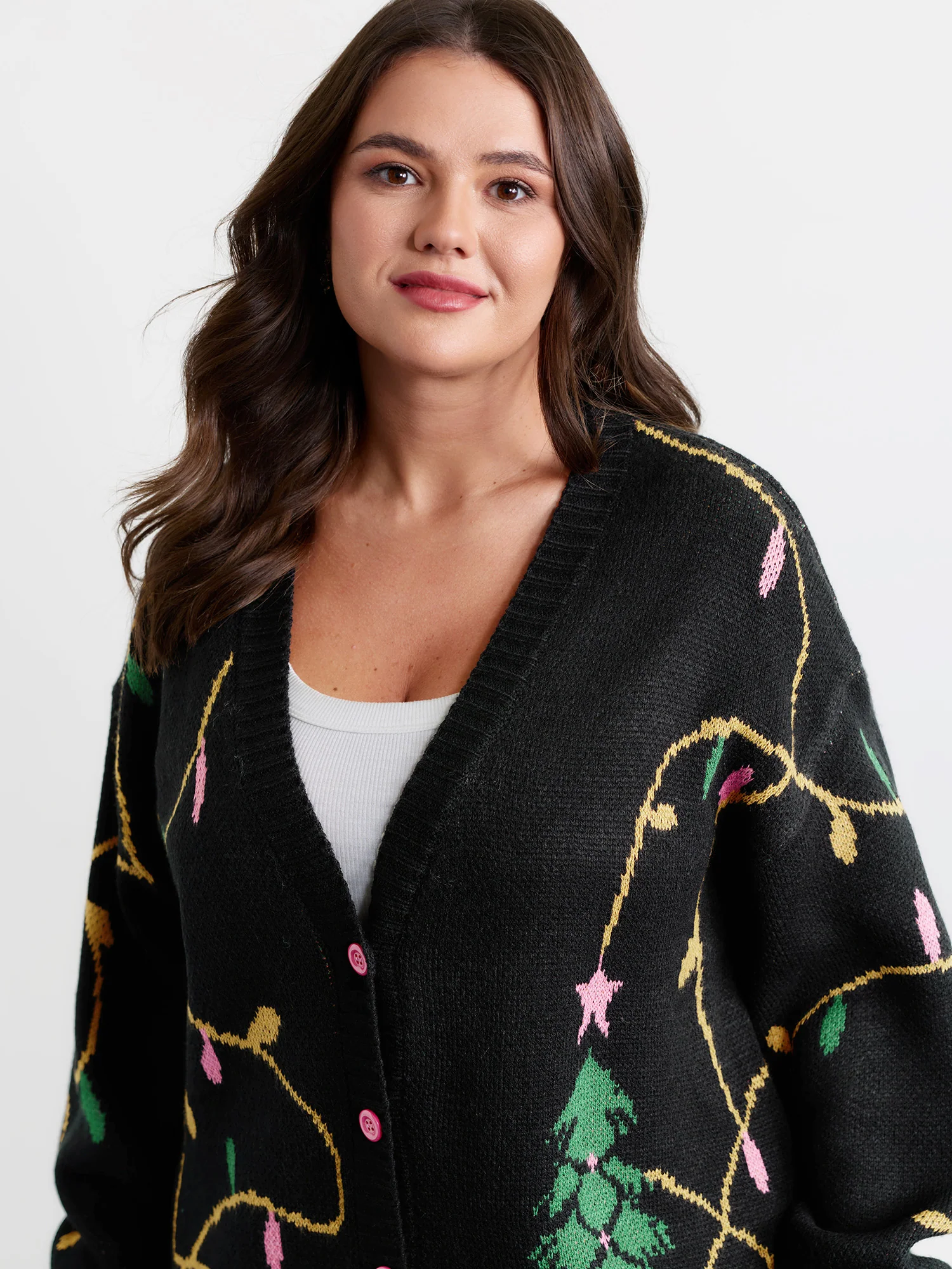 Merry Bright Button Knit Cardigan