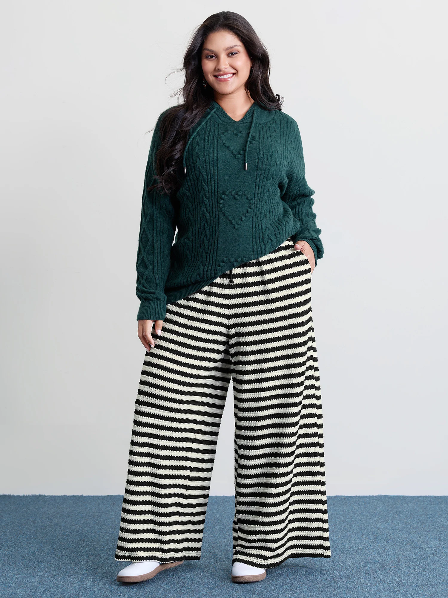 Stripe Drawstring Waist Straight-Leg Pants