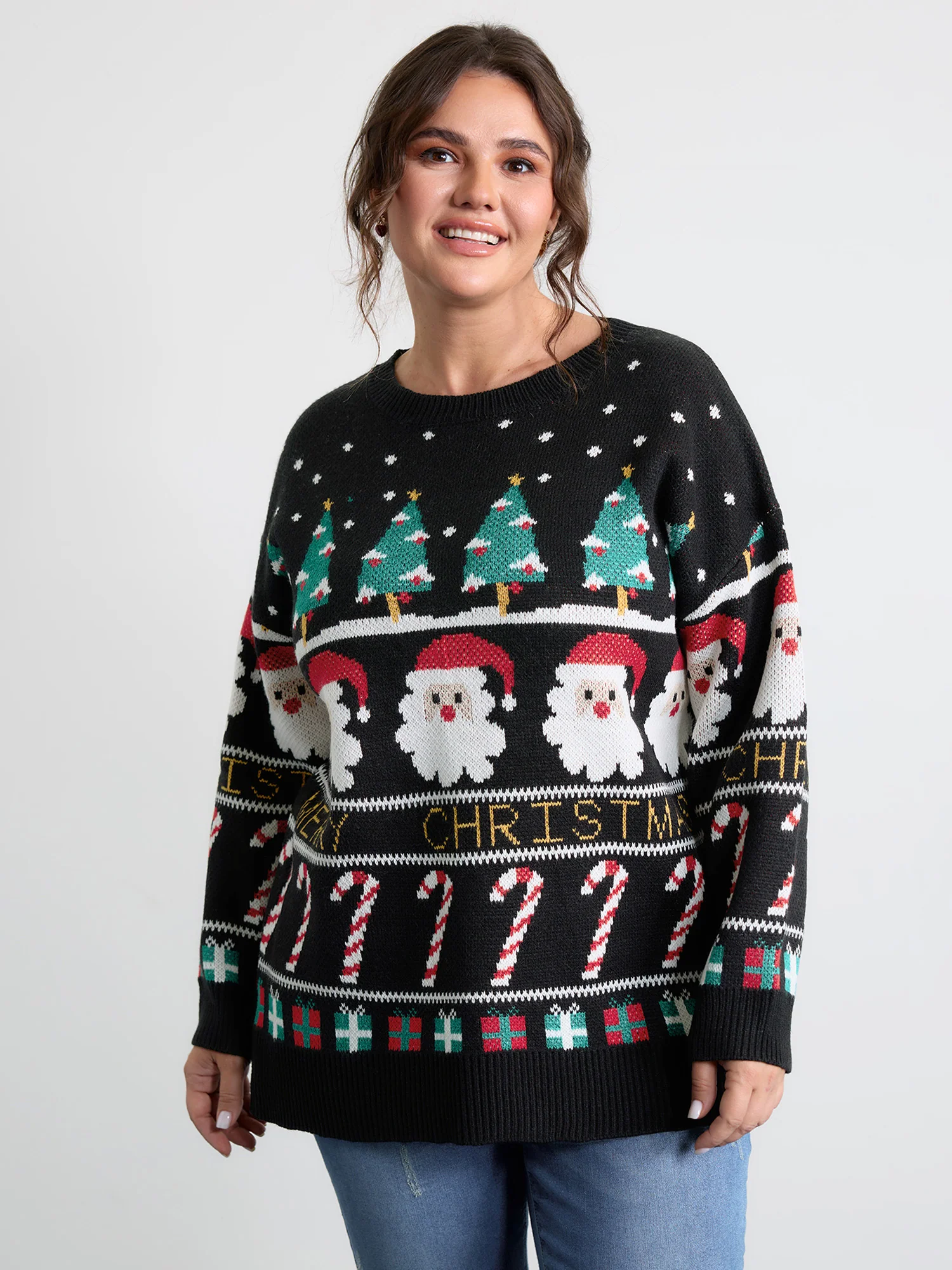 Tree Holiday Candy Jacquard Pullover