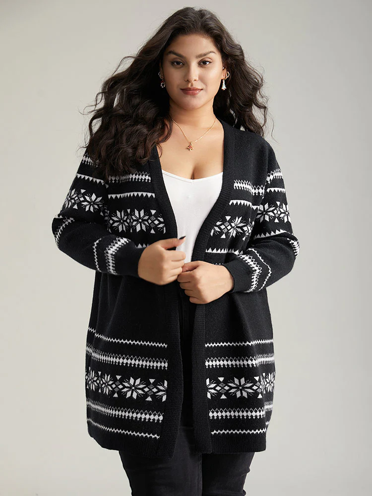 Anti-Pilling Bandana Print Elastic Cuffs Cardigan