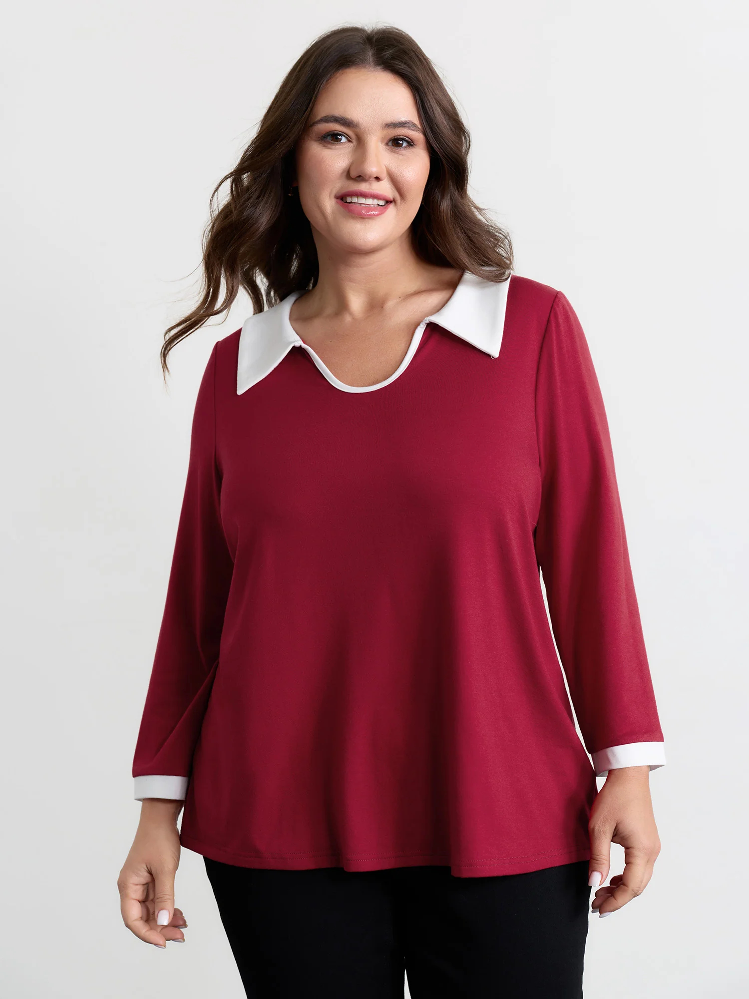 Supersoft Color Contrast Stretchy T-Shirt