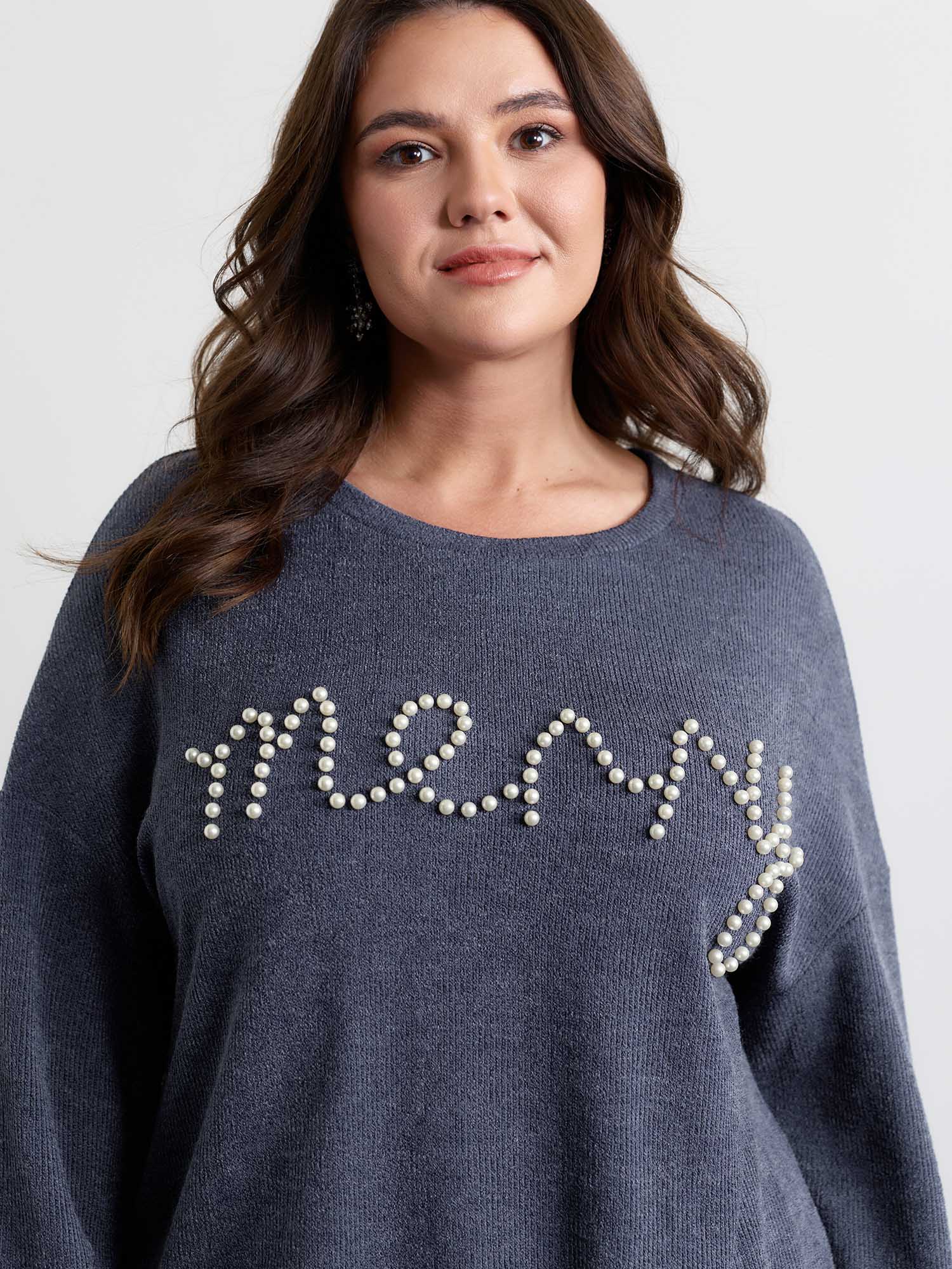 Merry Bead Textured Sweatshirt