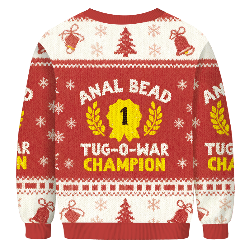 Bead Tug O War Champion Funny Red Christmas Ugly Sweatshirt