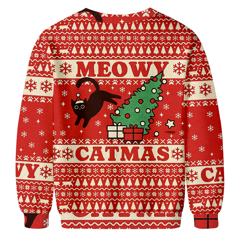 Meowy Christmas Ugly Sweatshirts