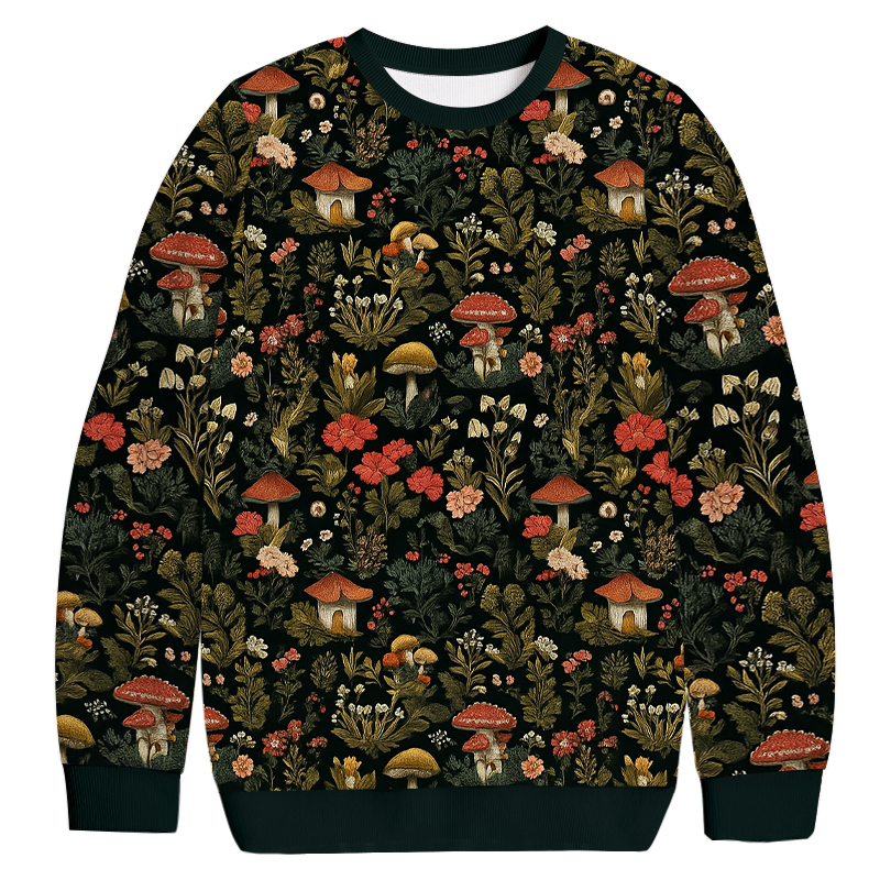 Enchanted Forest Mushroom Christmas Ugly Sweatshirt