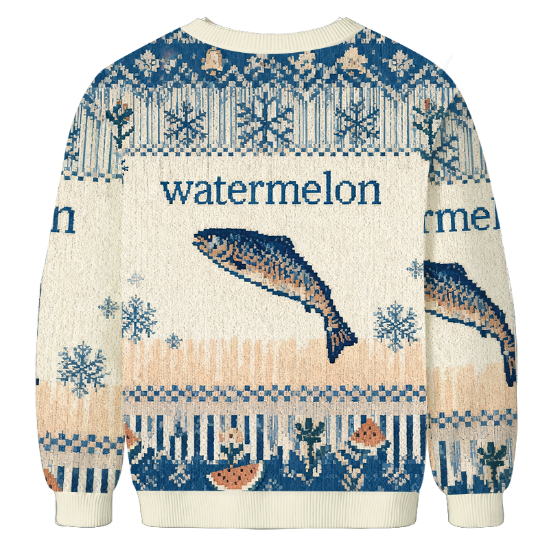 Watermelon Fish Christmas Ugly Sweatshirt