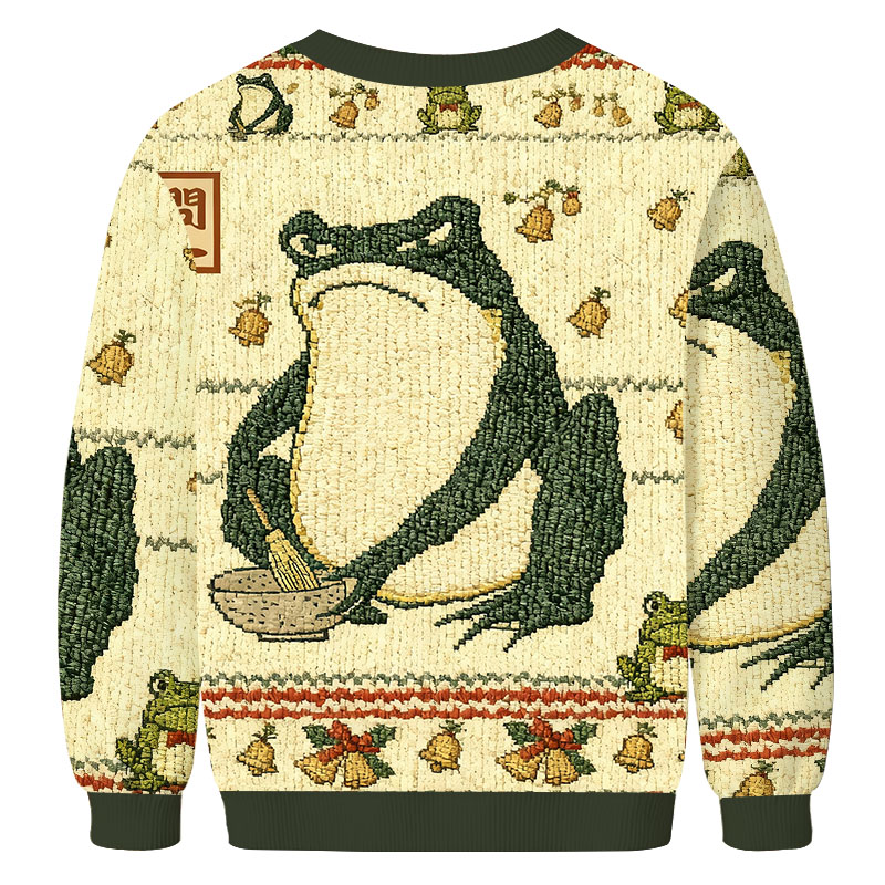 Matsumoto Hoji Japanese Frog Christmas Ugly Sweatshirt