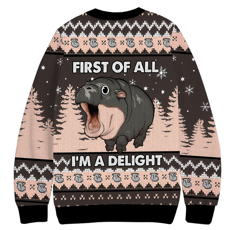 Funny Hippo Christmas Ugly Sweatshirt