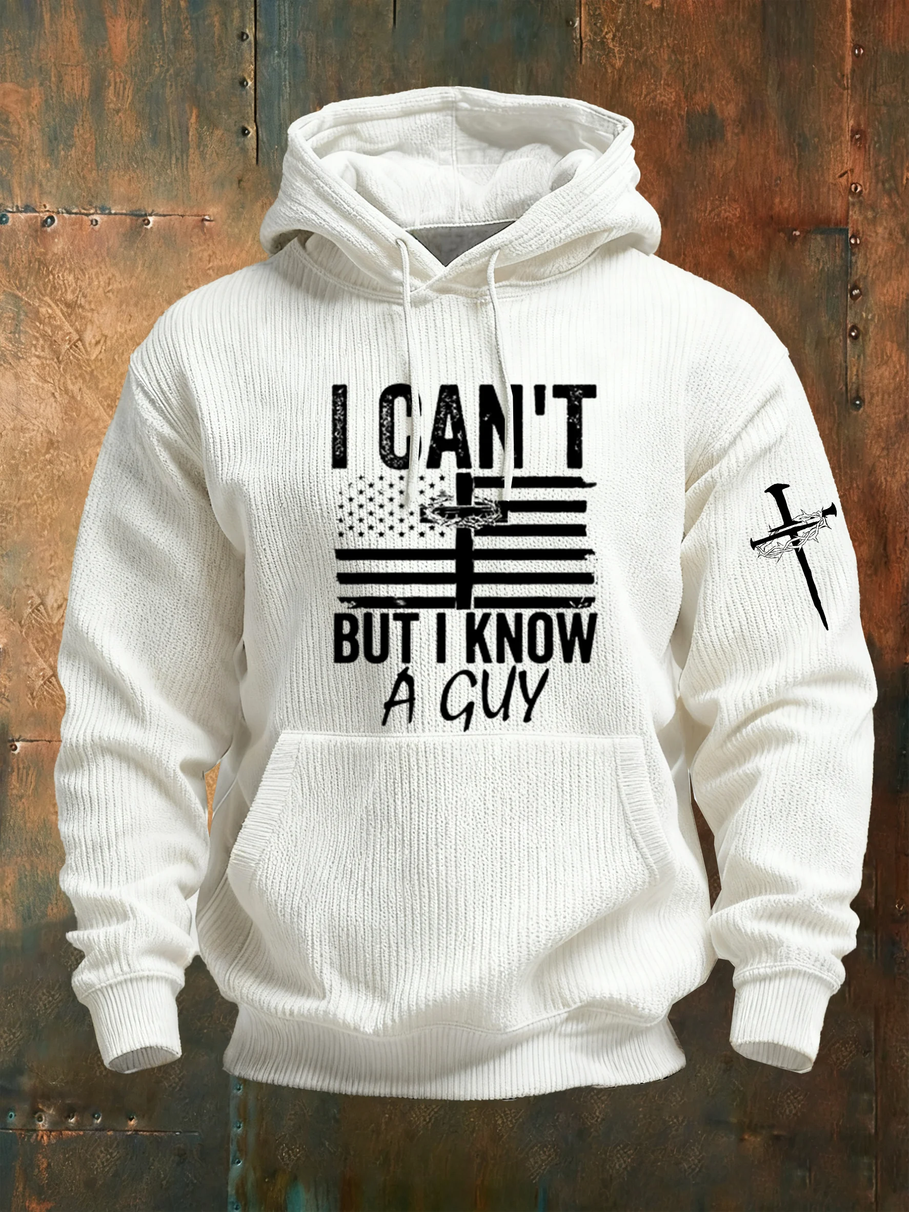 Men's Casual Faith Textured Sweatshirt