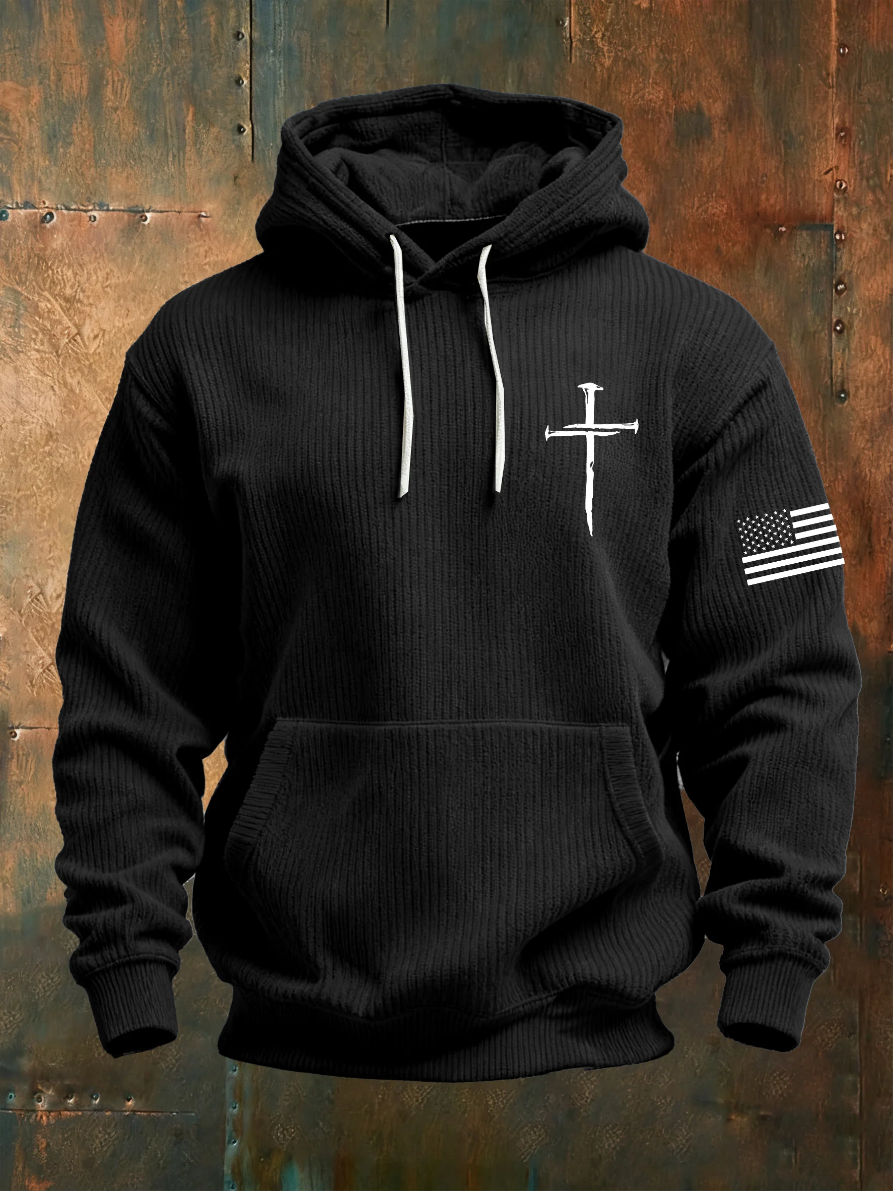 Men's Casual Faith Textured Sweatshirt