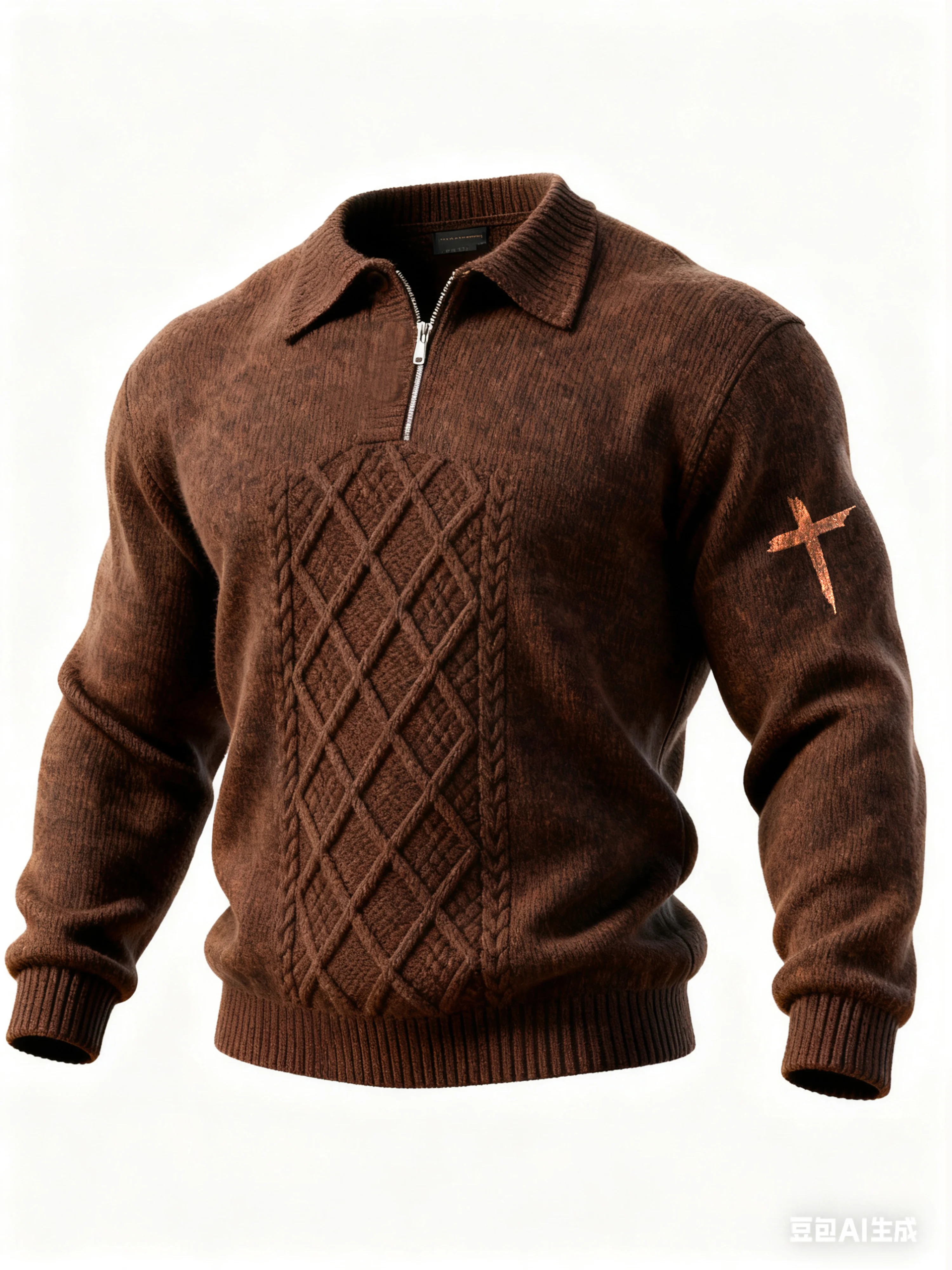 Men's Winter Faith Print Stand Collar Top