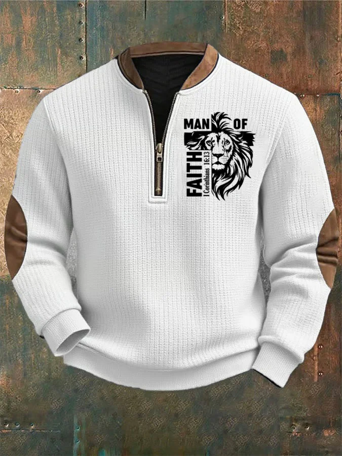 Men's Man Of God Faith Print Casual Sweatshirt