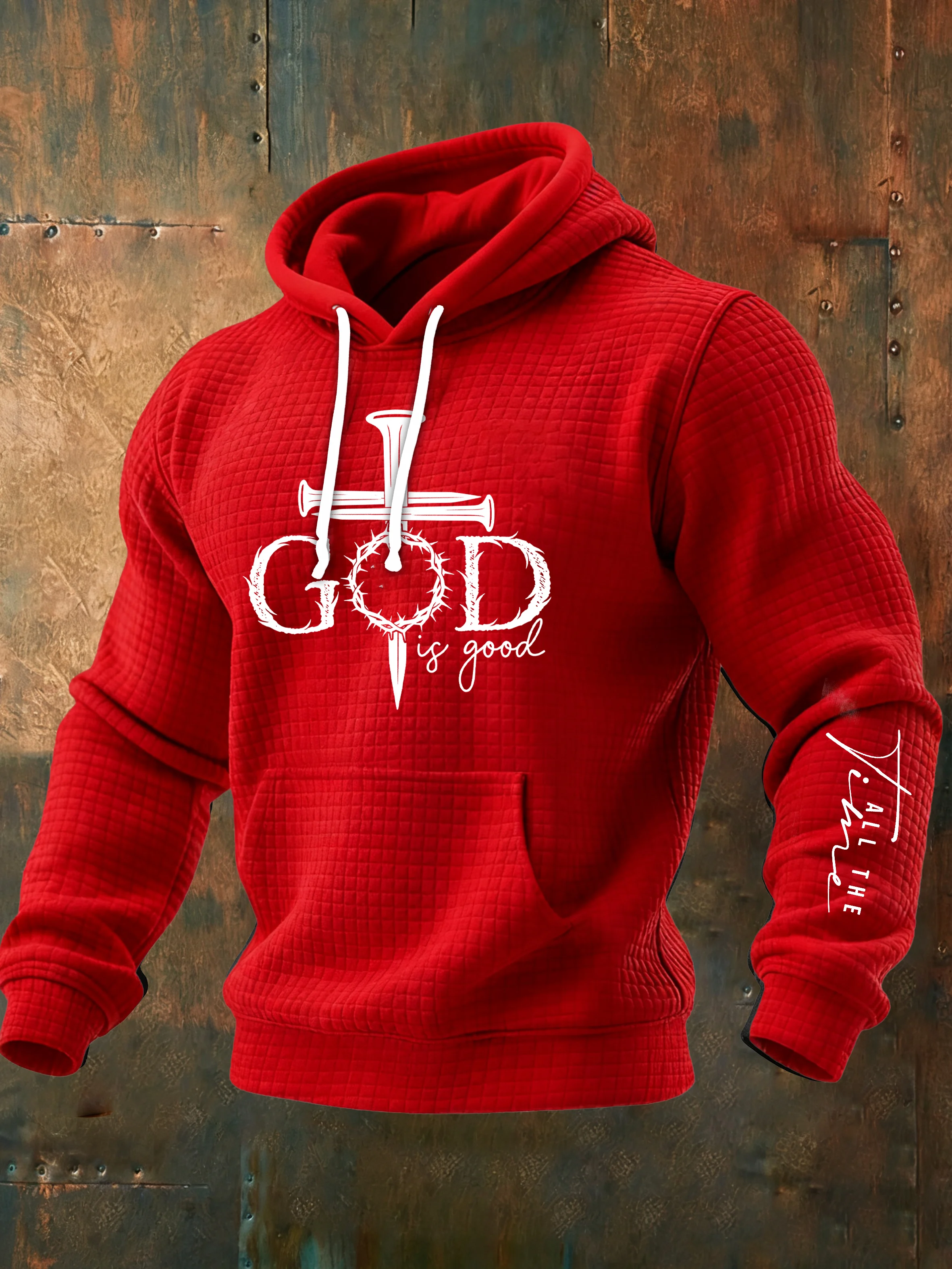 Men's Casual Faith Checkered Jacquard Sweatshirt