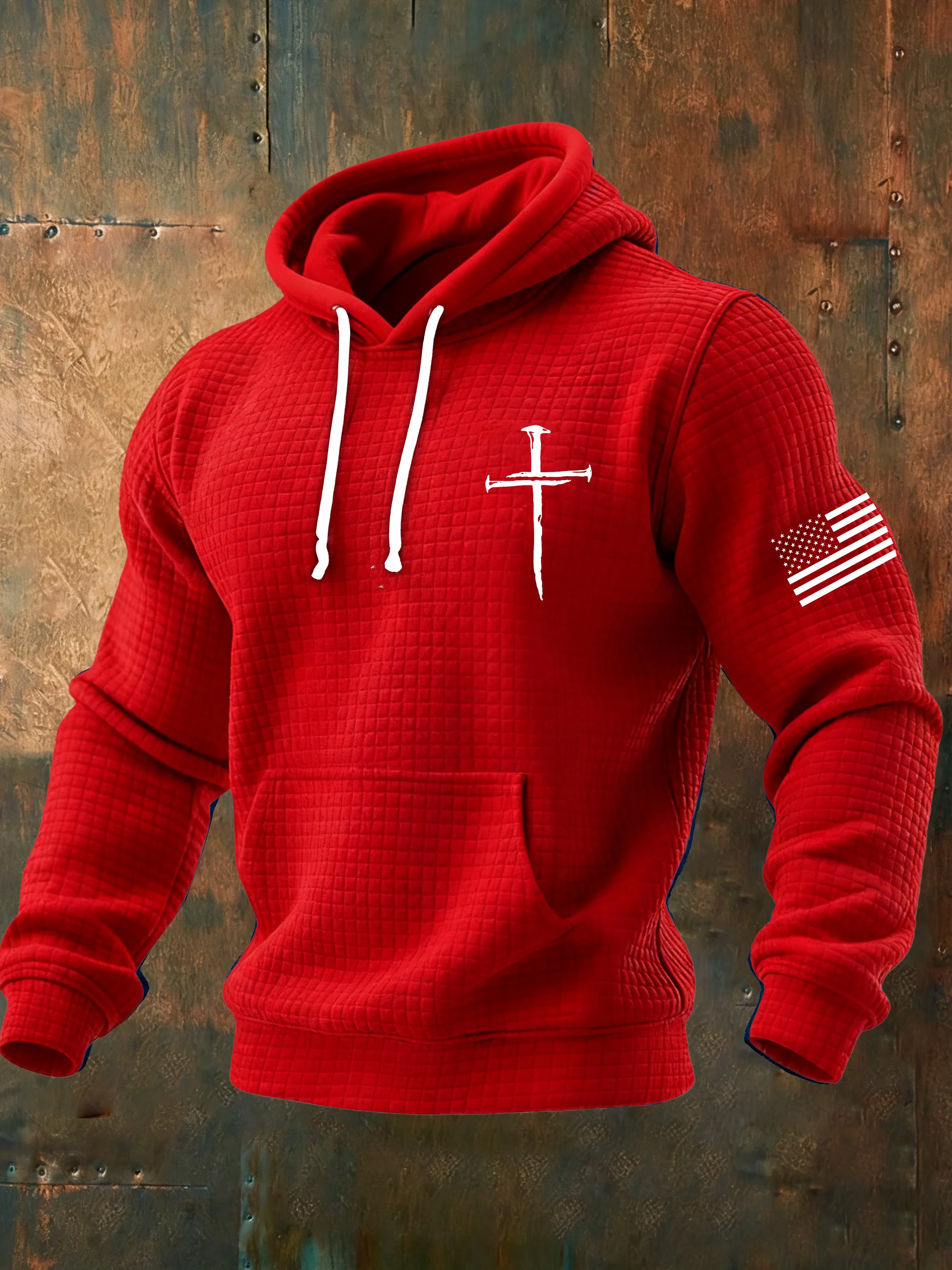 Men's Casual Faith Checkered Jacquard Sweatshirt