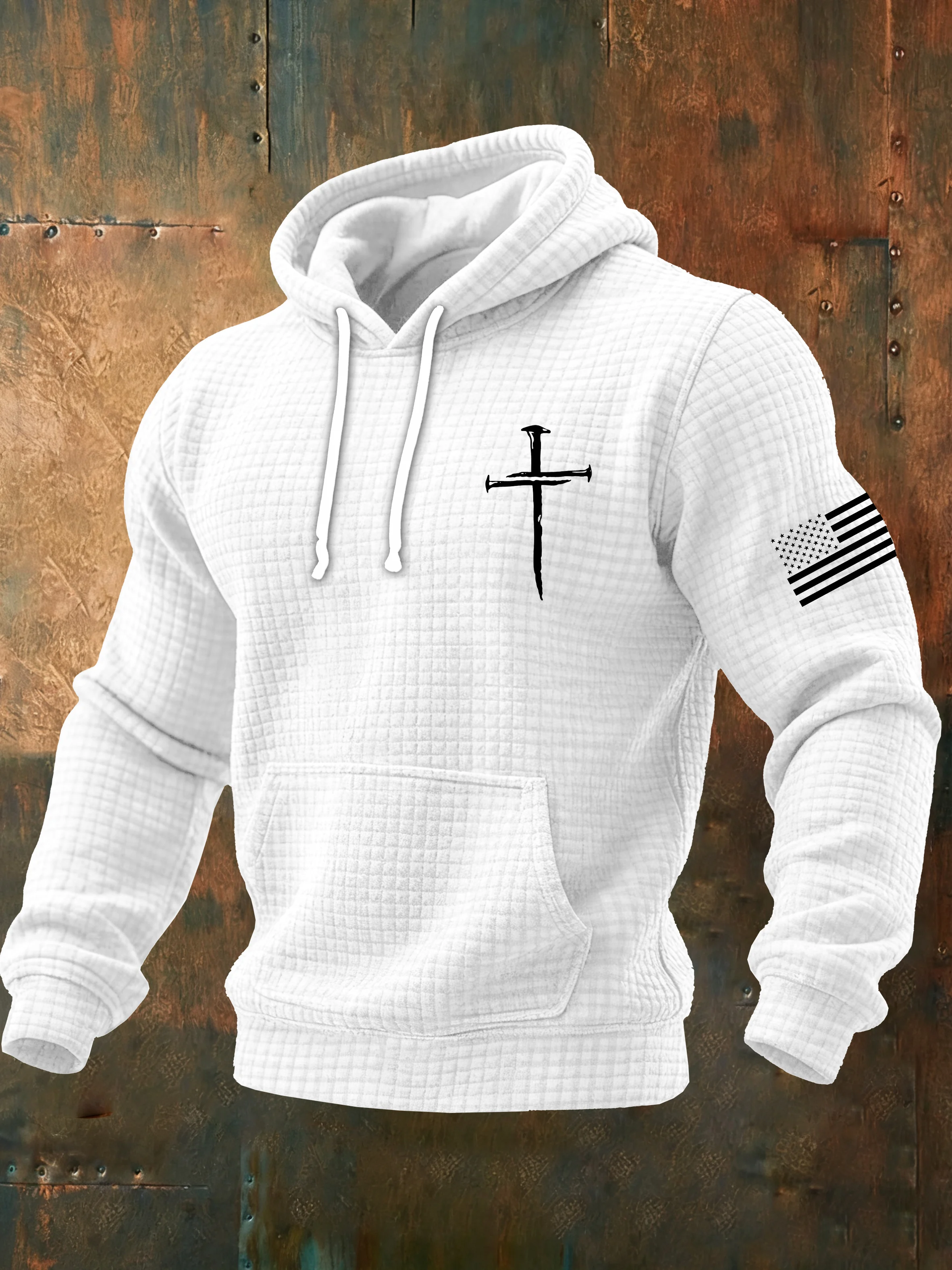 Men's Casual Faith Checkered Jacquard Sweatshirt