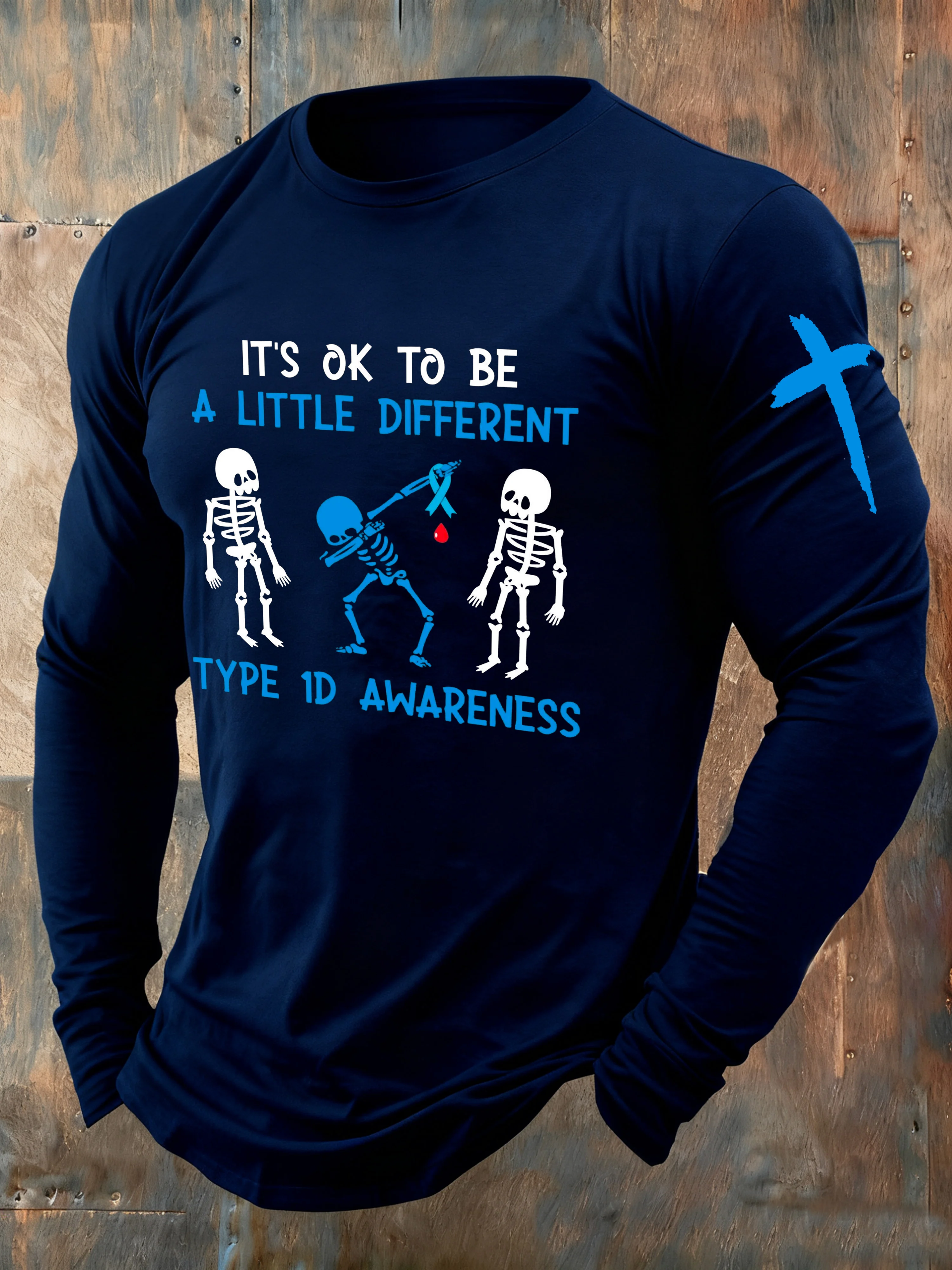 Men's Winter Insulin Month Diabetes Awareness Print Top