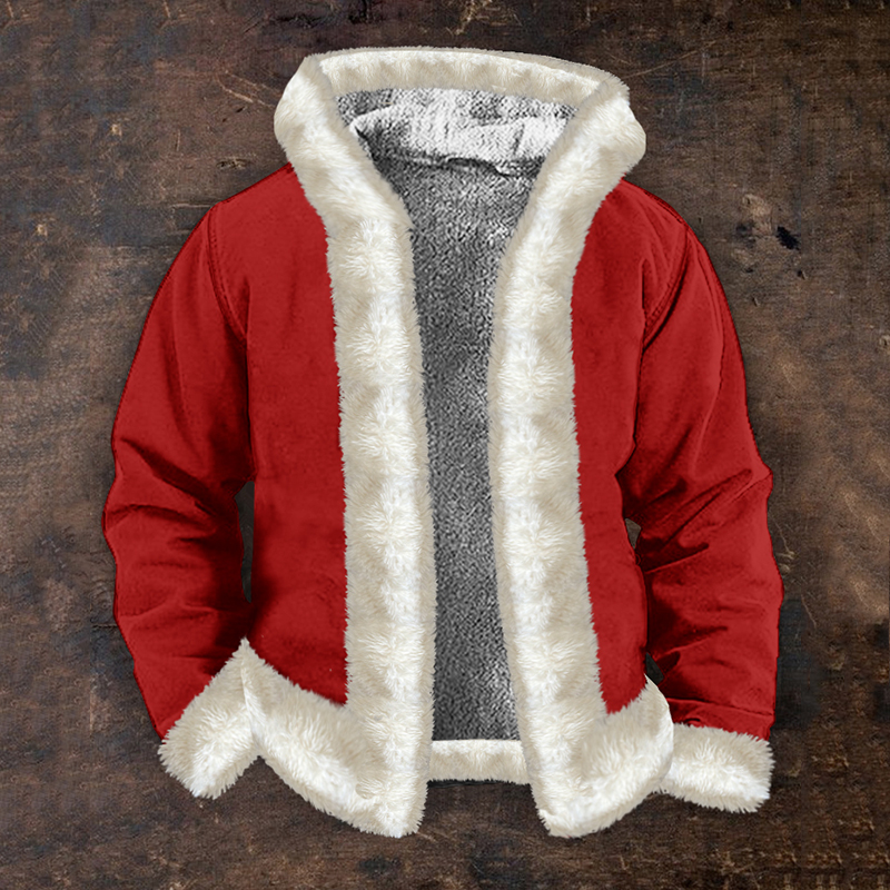 Christmas Santa Tree Hooded Cropped Jacket