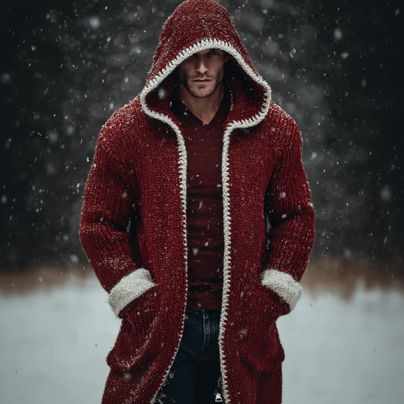 Men's Vintage Christmas Chunky Knit Contrast Sweater