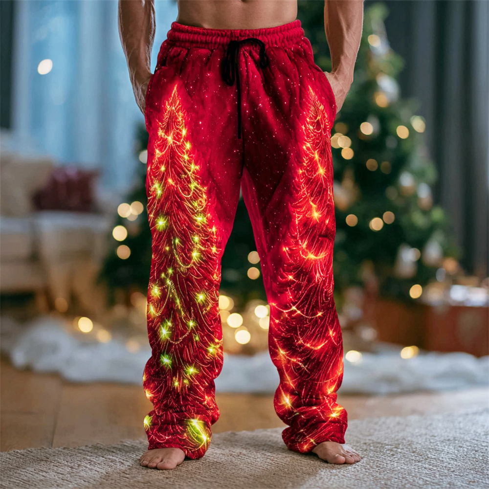 Radiant Christmas Tree Men's Flannel Sweatpants