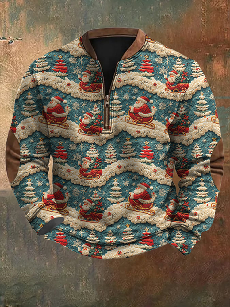 Men's Funny Christmas Santa Printed Sweatshirt