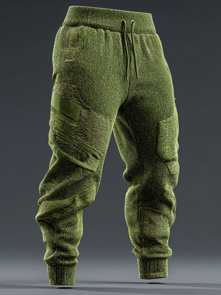 Men's Line Art Knitted Thermal Pants