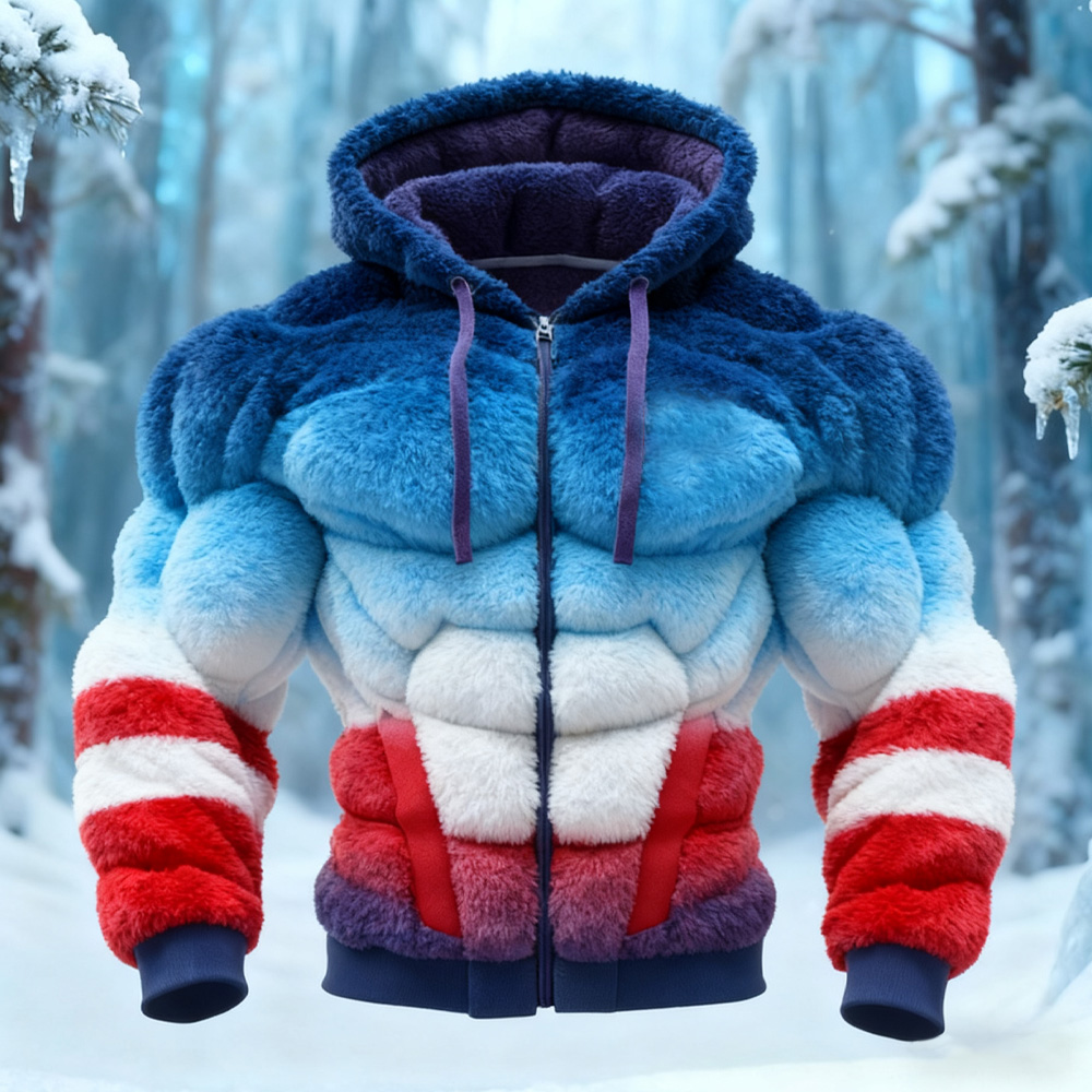 Men's Winter Muscle-line Design Hooded Cardigan