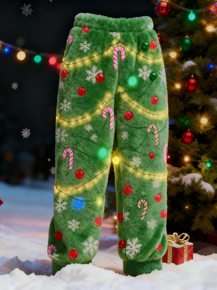 Men's Cosplay Christmas Tree Pattern Sweatpants