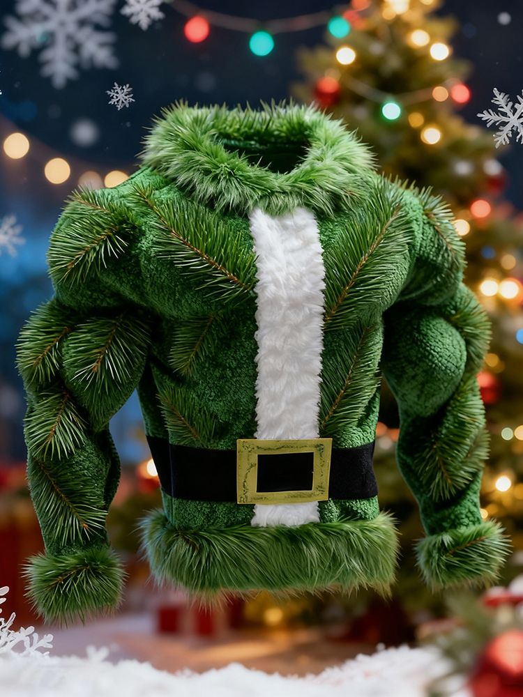 Men's Christmas Tree Leaf Pattern Ugly Sweater