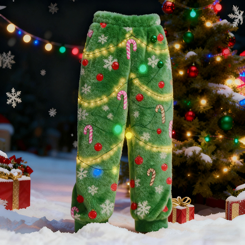 Men's Cosplay Christmas Tree Pattern Sweatpants