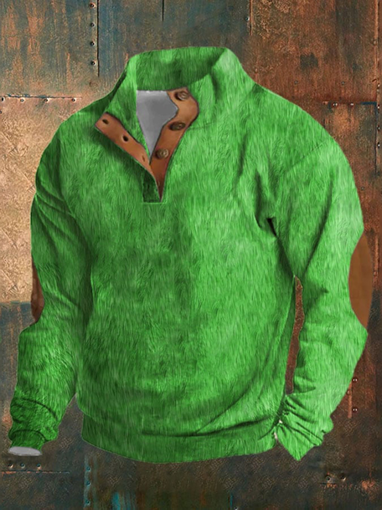 Men's Christmas Monsters Santa Print Casual Sweatshirt