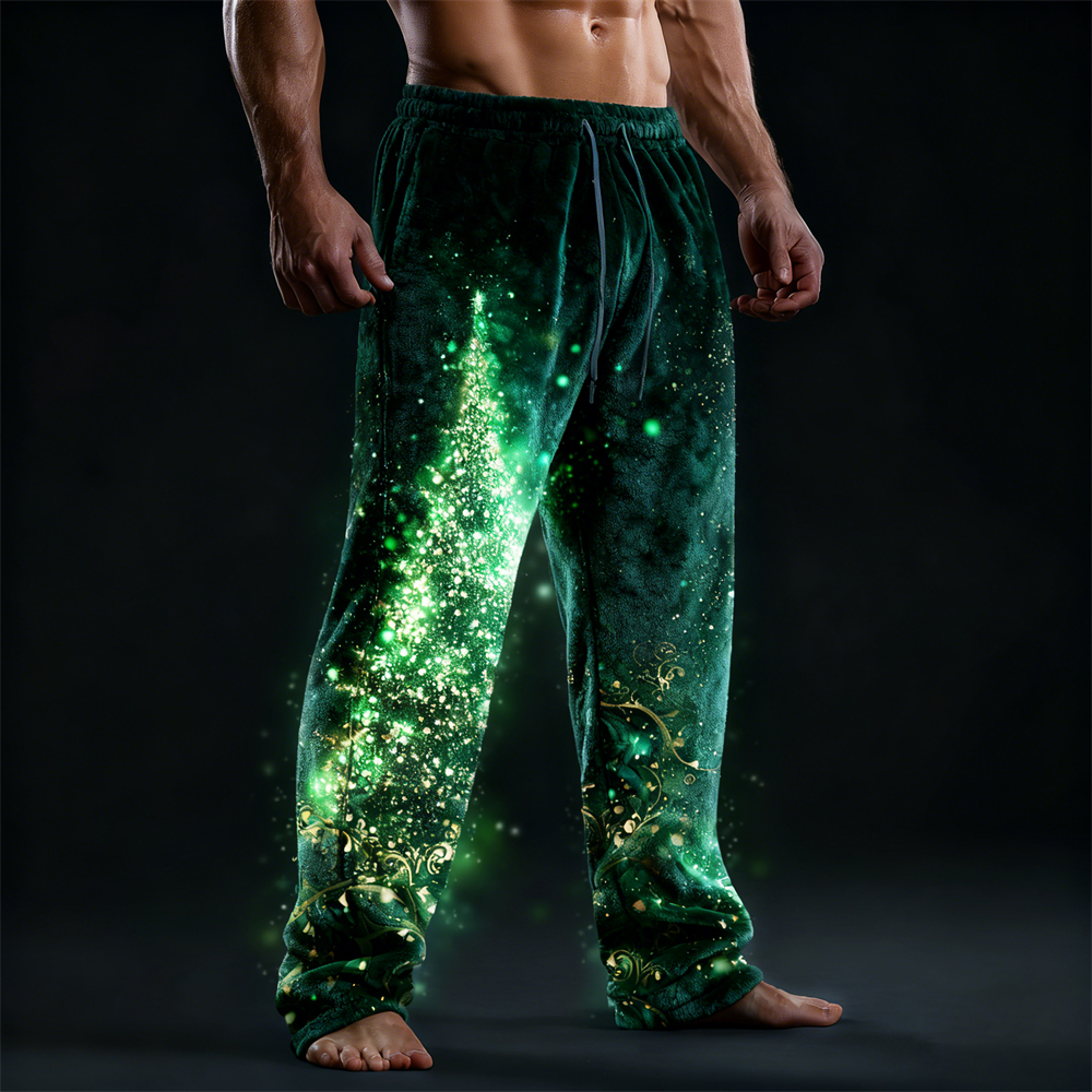 Radiant Christmas Tree Men's Flannel Sweatpants