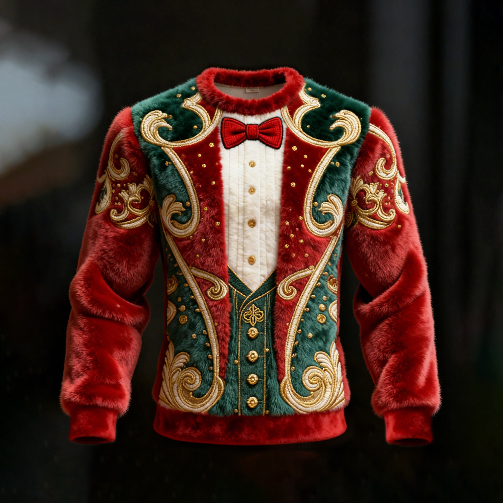 Christmas Two-piece Set Design Men's Flannel Sweatshirt