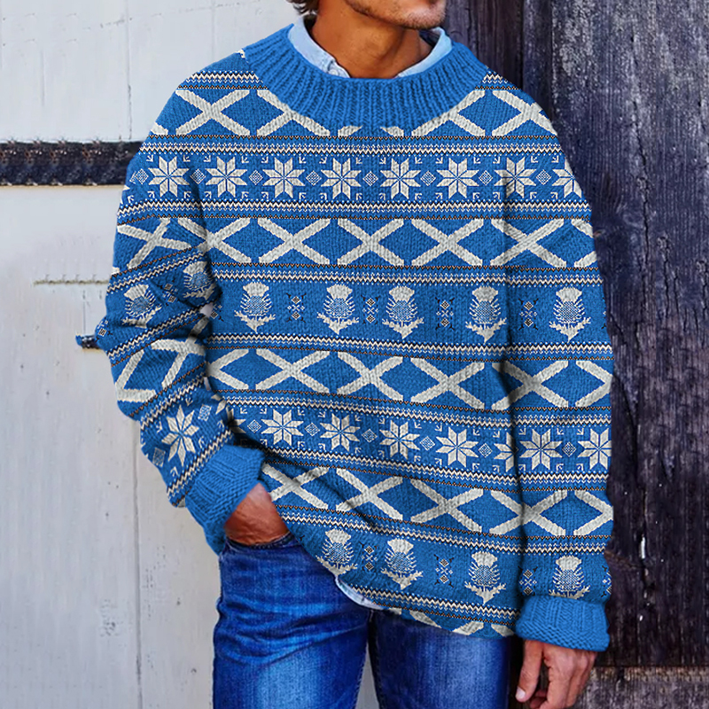 Scotland Christmas Pattern Knit Sweater
