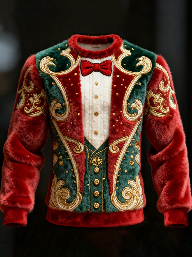 Christmas Two-piece Set Design Men's Flannel Sweatshirt