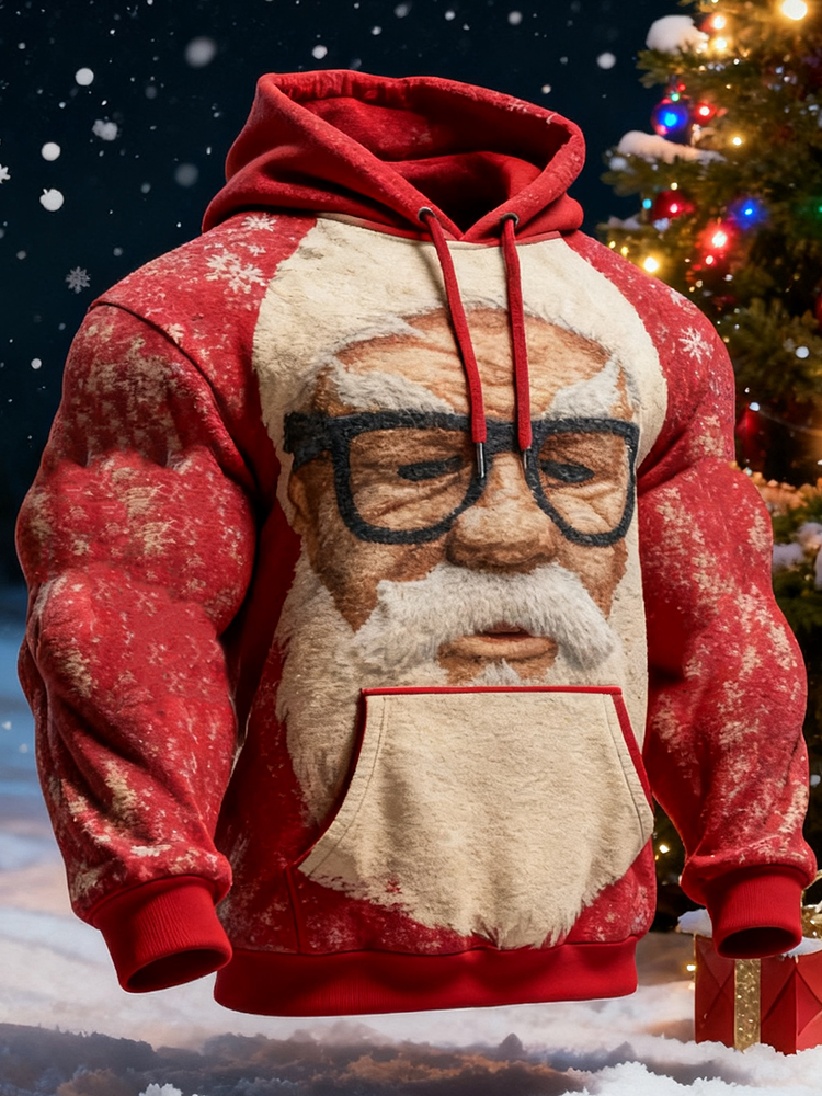 Men's Fun Melancholy Santa Claus Hoodie