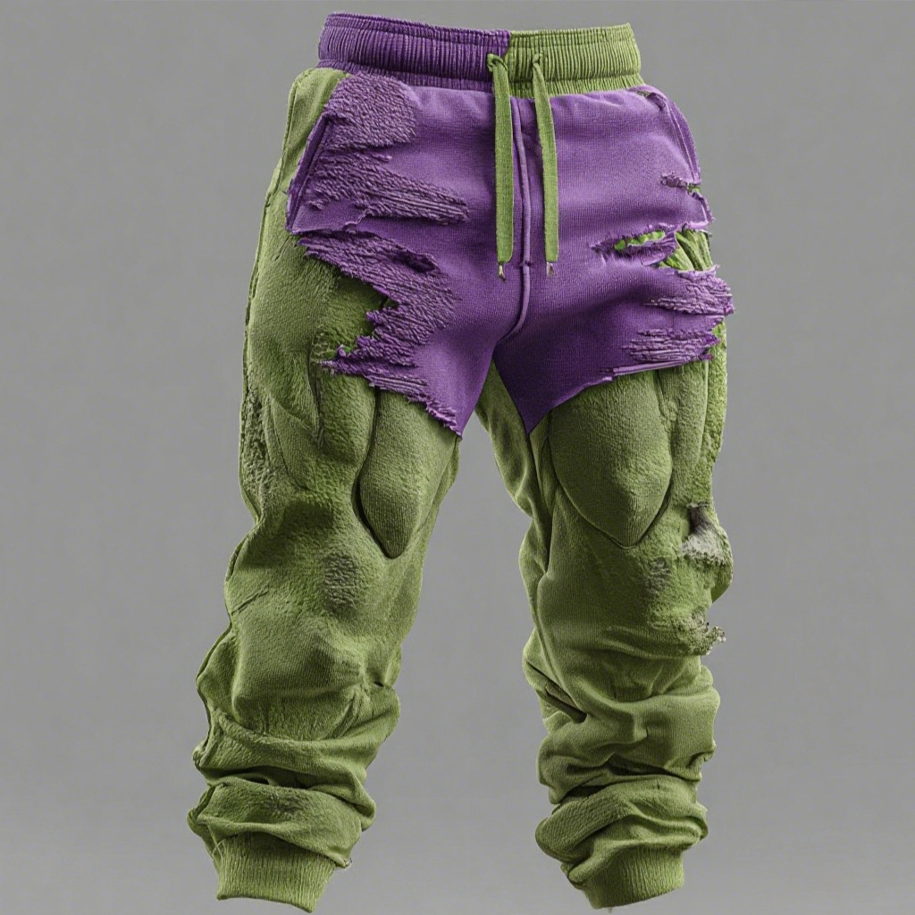 Men's Christmas Ripped Line Casual Sports Pants