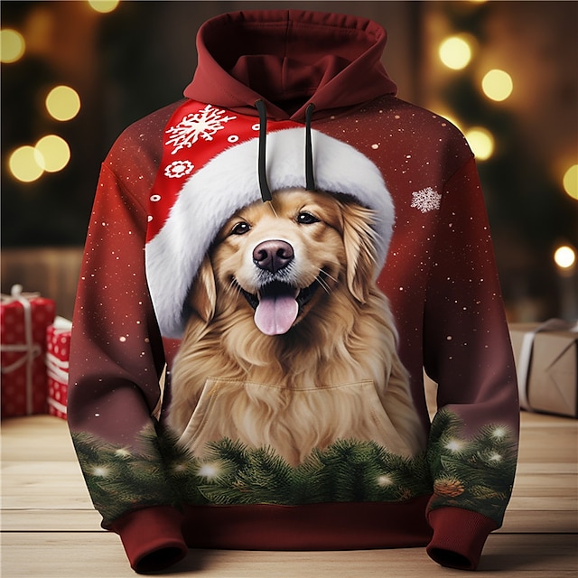 Christmas Cute Puppy Printed Hoodie