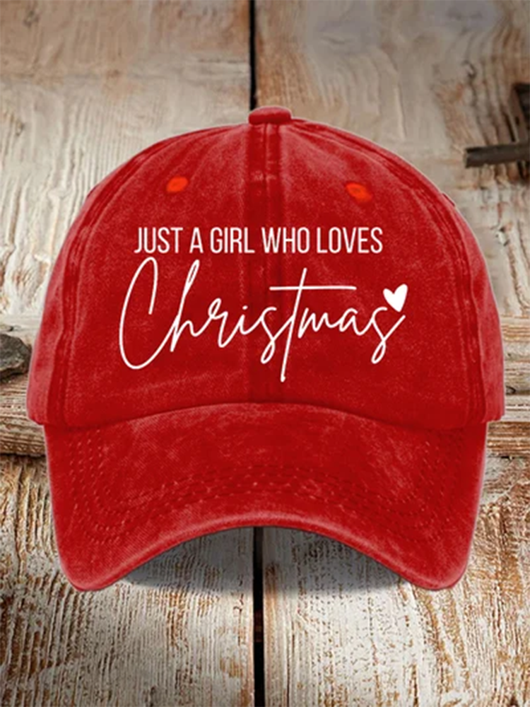 Unisex Just A Girl Who Loves Christmas Printed Hat
