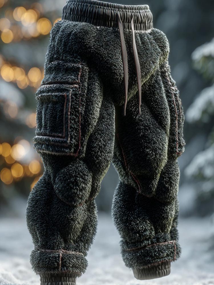 Men's Muscle Line Plush Warm Pants