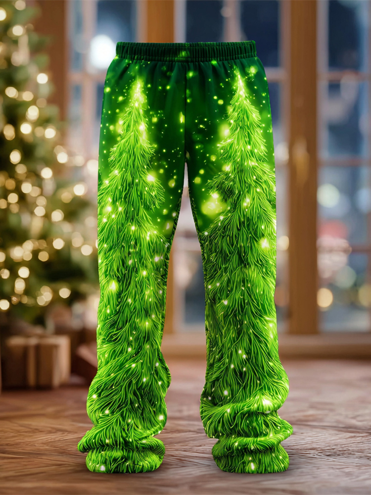 Radiant Christmas Tree Men's Knit Straight Leg Pants