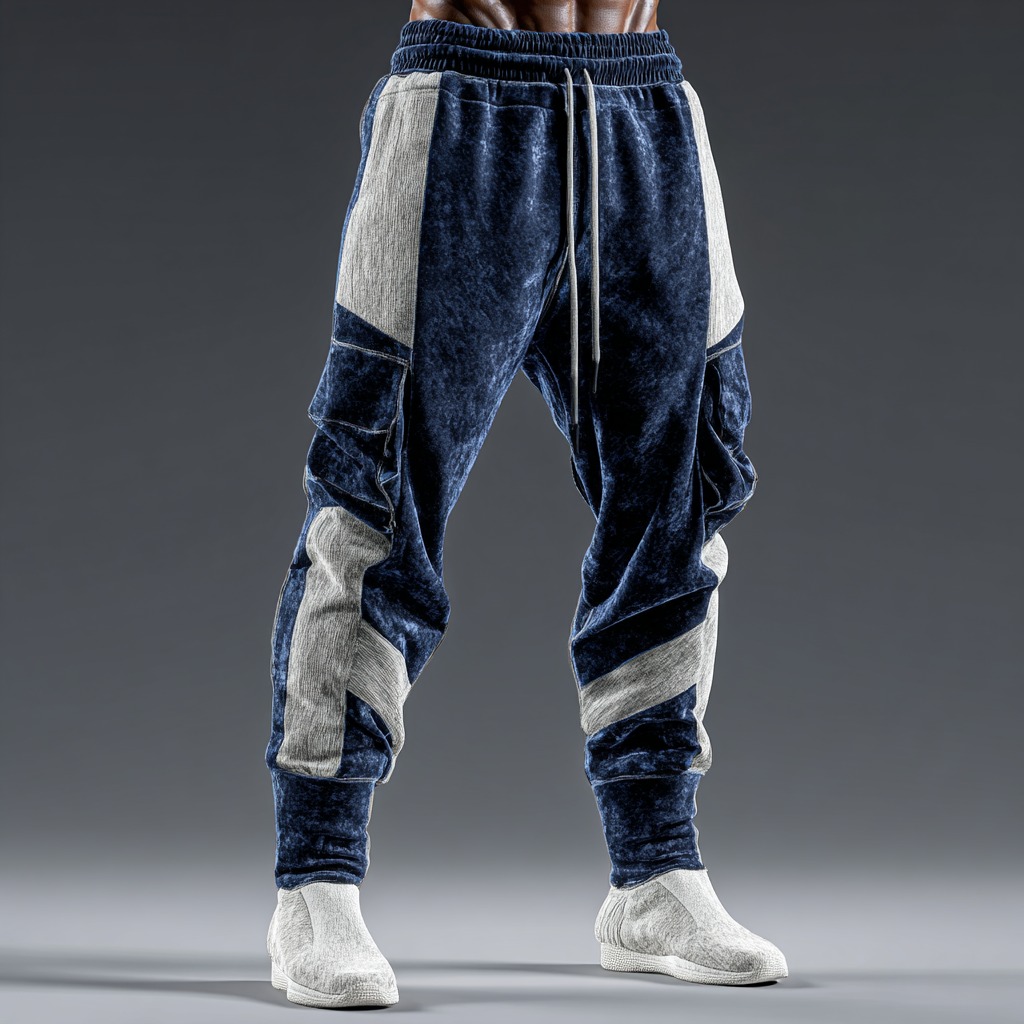 Men's Geometric Contrast Knit Trousers