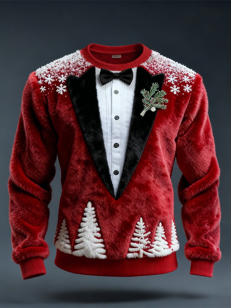 Christmas Two-piece Set Design Men's Flannel Sweatshirt