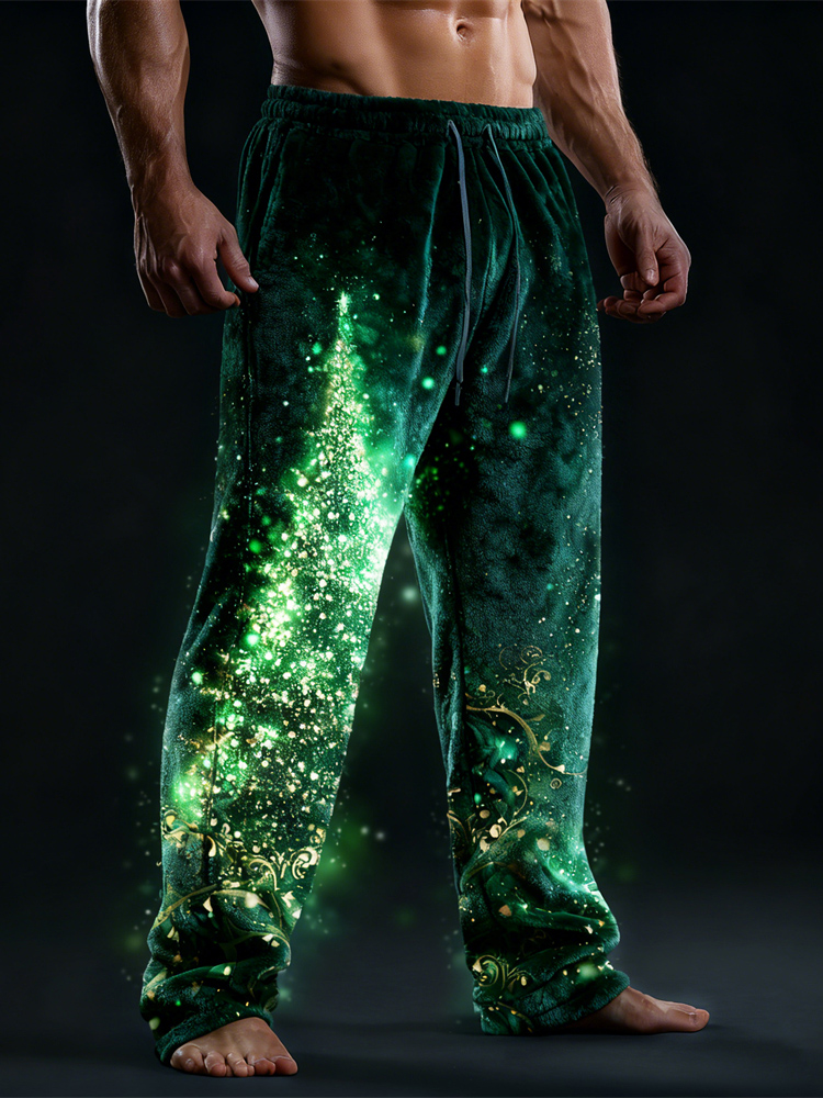Radiant Christmas Tree Men's Flannel Sweatpants