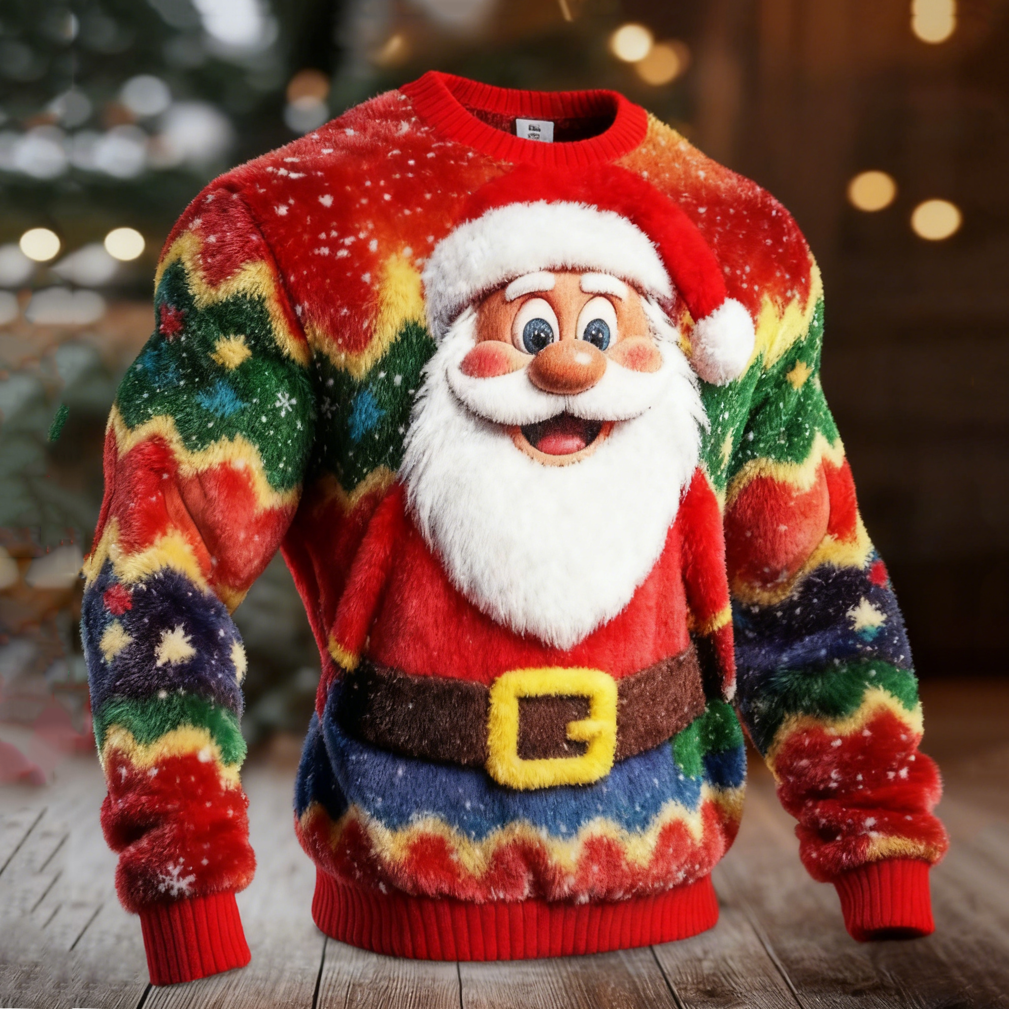 Men's Fun Santa Claus Colorful Ugly Sweater