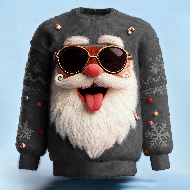 Men's Funny Santa Claus Plush Ugly Sweater