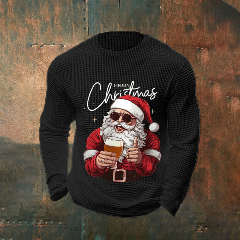Men's Merry Christmas Santa Claus Print Casual Sweatshirt