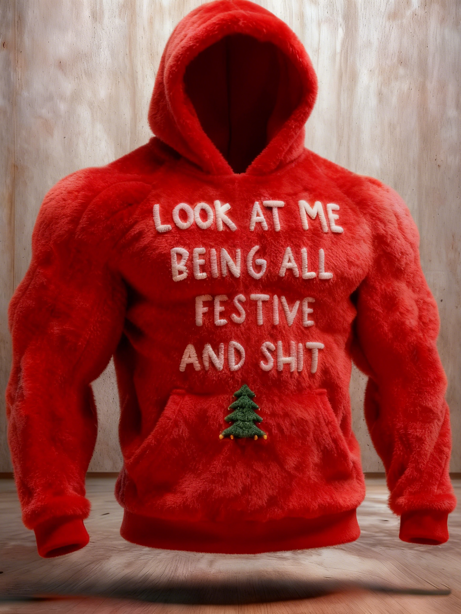 Men's Funny Slogan Ugly Hooded Sweater