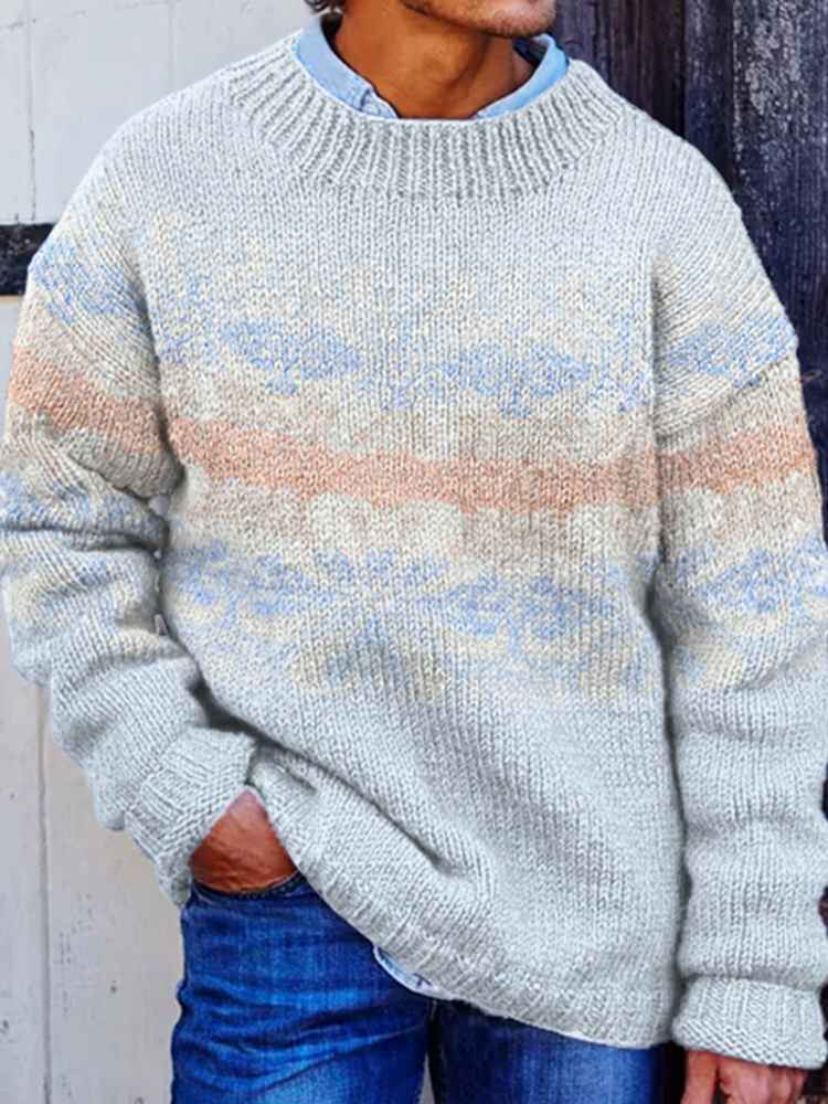 Christmas Print Knitted Pullover Sweater
