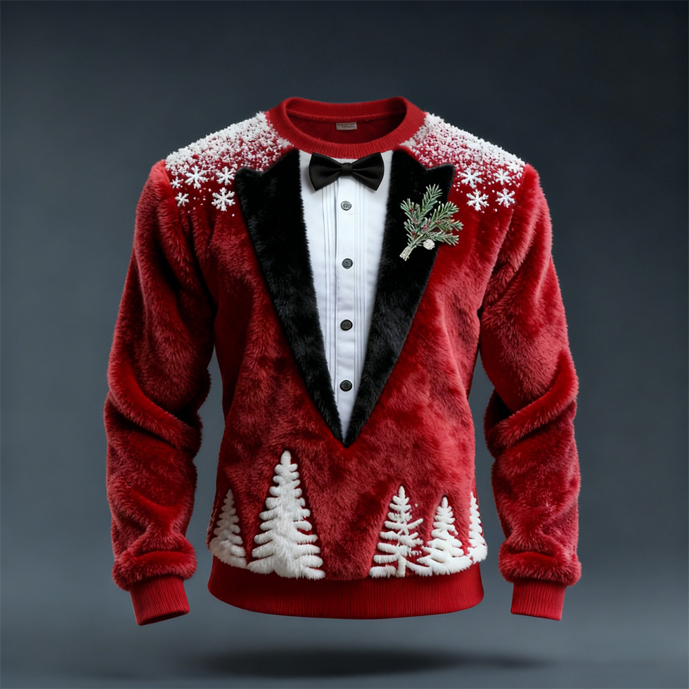 Christmas Two-piece Set Design Men's Flannel Sweatshirt